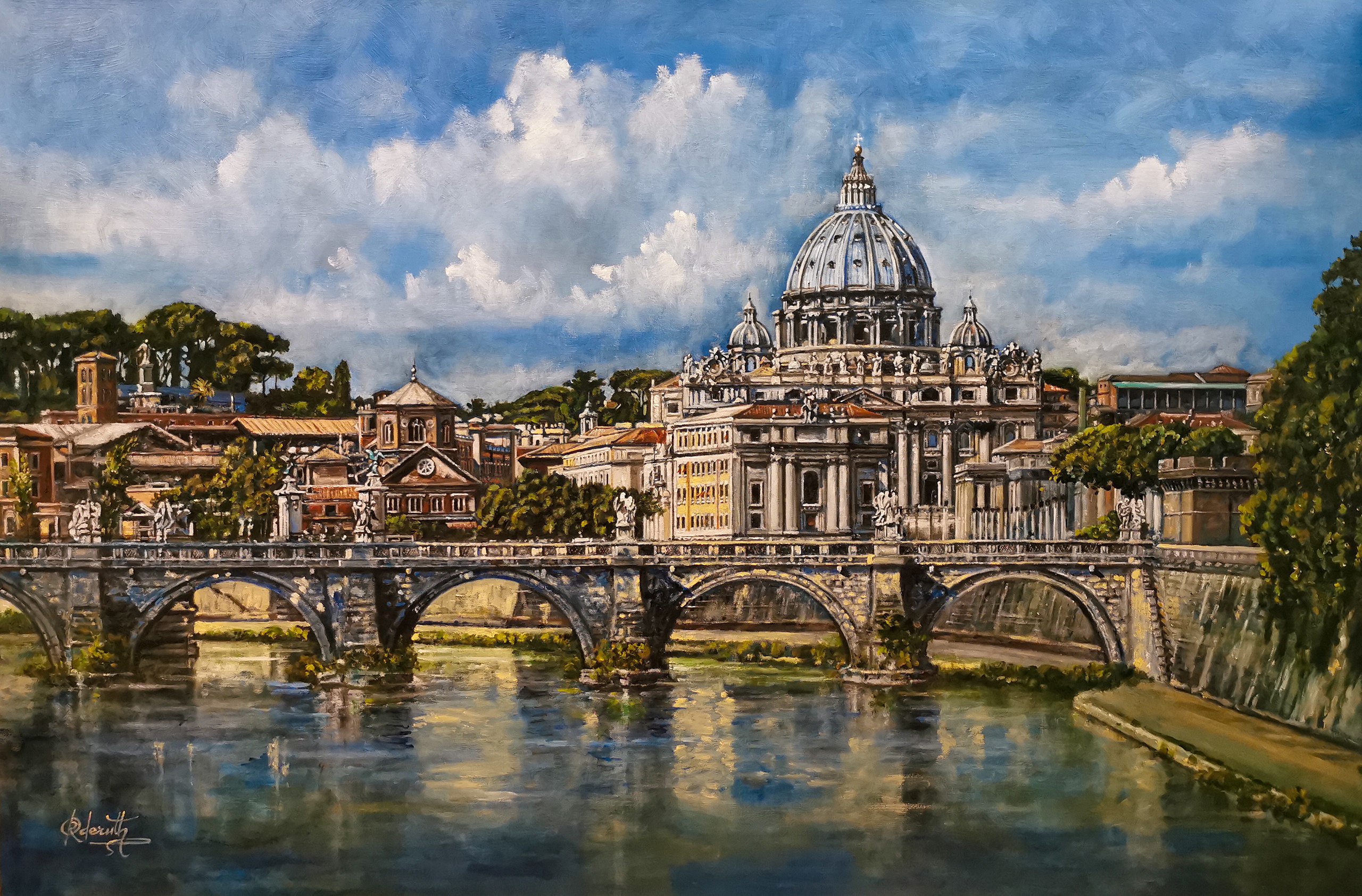 Approaching the Vatican City, Rome, Italy Oil Painting